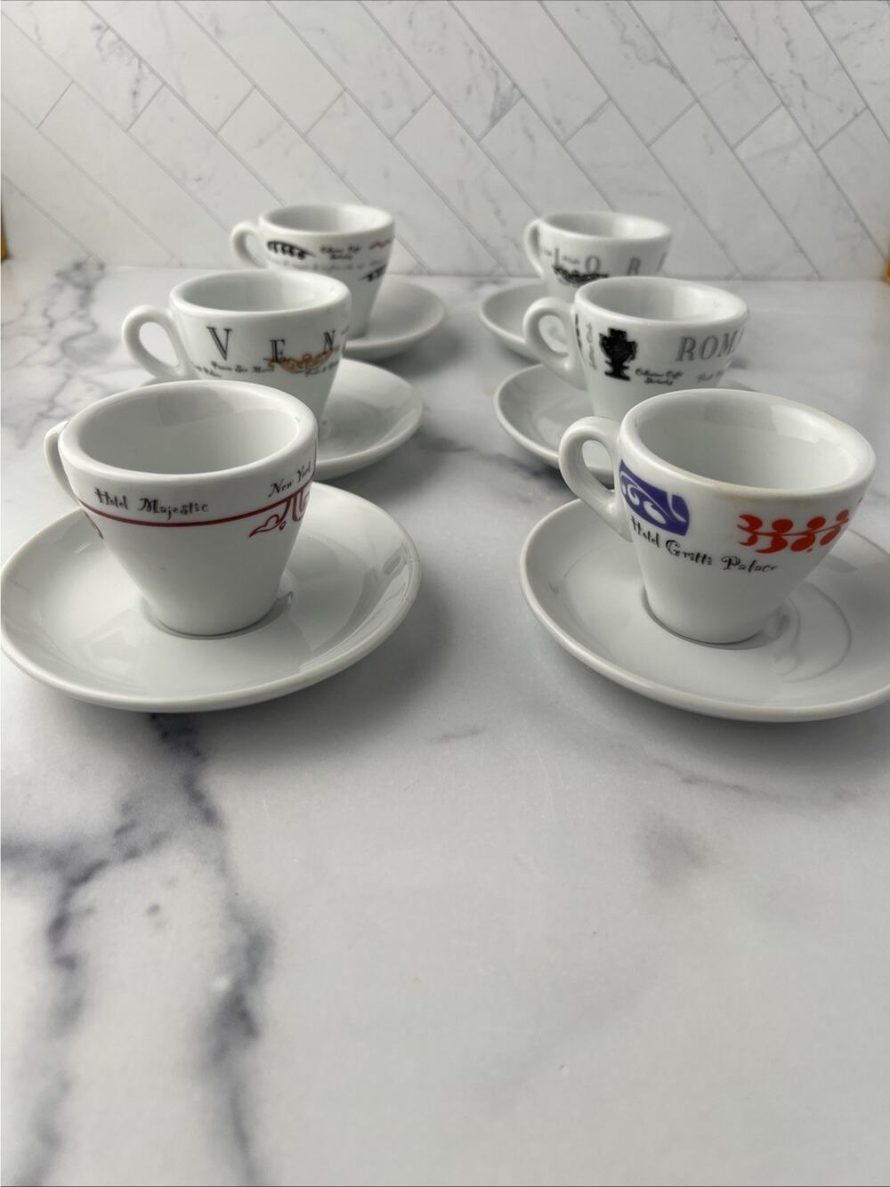 Starbucks Set Of 6 Espresso/Demitasse Cups & Saucers Italy D. Reinhart EXCELLENT